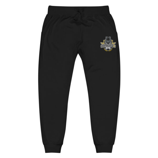 unisex fleece sweatpants black front ccafe