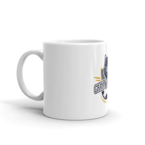 white glossy mug oz handle on left ccfafe